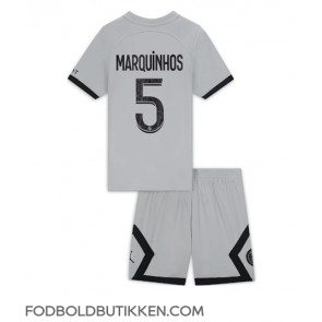 Paris Saint-Germain Marquinhos #5 Udebanetrøje Børn 2022-23 Kortærmet (+ Korte bukser)